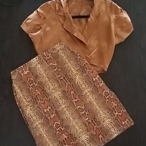 Crop top and reptile design  skirt